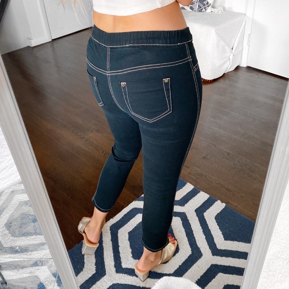 π€ LAURA SCOTT CASUAL BLACK STITCHED SKINNY PANTS! - Picture 3 of 10